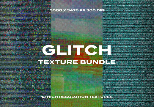 Glitch Screen VHS TV Display Overlay Texture Pack Bundle Effect Surface