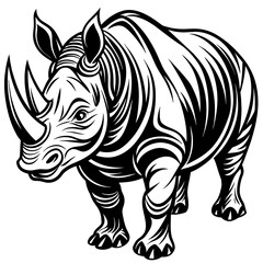 rhinoceros grazing in an open field in South Africa