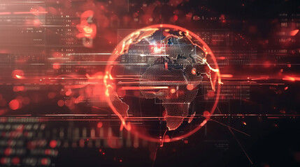 Fototapeta premium Digital world breaking news studio Background for news report and breaking news on world live report
