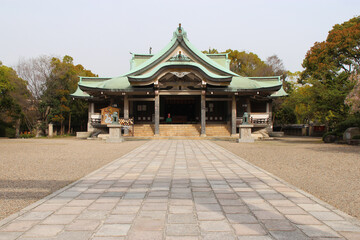 shinto temple (toyokuni shrine) in osaka in japan 