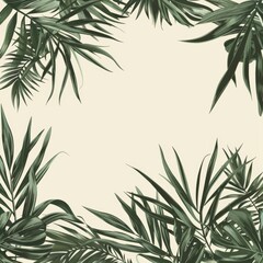 Fototapeta premium Jungle vector element minimalist, plain background, generated with AI