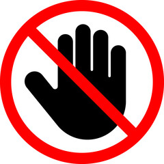 Stop Sign. Do not touch. Forbidden Sign with Stop hand Isolated Icon