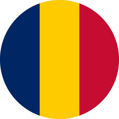 Chad Flag Round Icon - 749326213