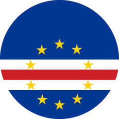 Cabo Verde Flag Round Icon - 749326216