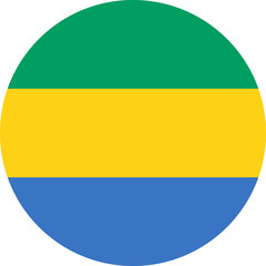 Gabon Flag Round Icon - 749326222