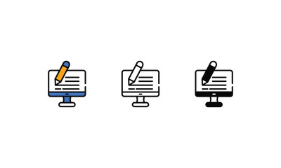 Writing icons vector stock illustration