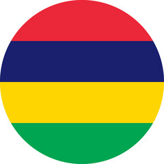 Mauritius Flag Round Icon - 749326265