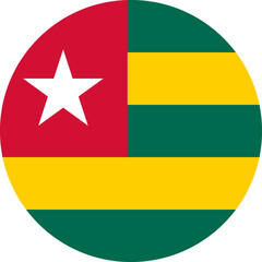 Togo Flag Round Icon - 749326268