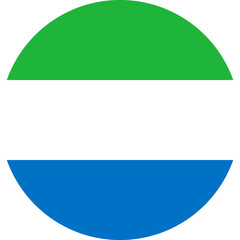 Sierra Leone Flag Round Icon - 749326269