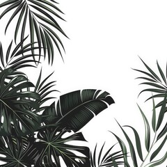 Jungle vector element minimalist, plain background, generated with AI