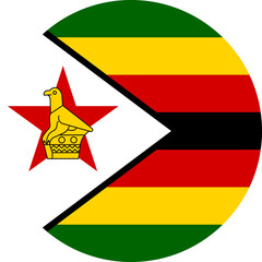 Zimbabwe Flag Round Icon - obrazy, fototapety, plakaty