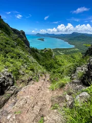 Crédence de cuisine en verre imprimé Le Morne, Maurice Beautiful landscape of Mauritius island with turquoise lagoon