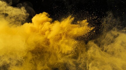 background cover of yellow dry powder, generated with AI
