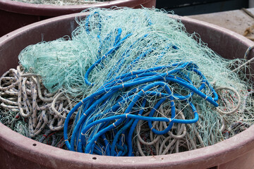 Blaue Fischerei-Netze