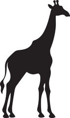 Giraffee Silhouette Vector Illustration White Background