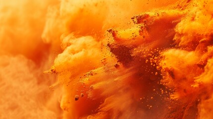background cover of orange dry powder, generated with AI