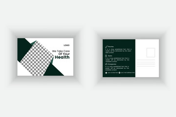 Attractive and minimal simple post card vector template design.