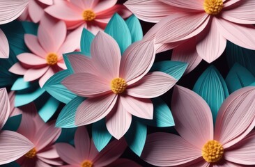 colourful flowers decoration in paper style