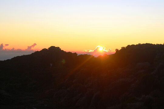 sunset in the mountains