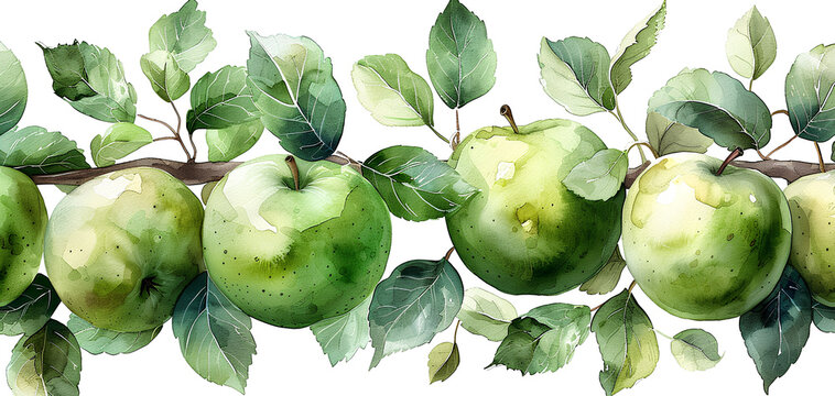 apple vintage watercolor pattern background