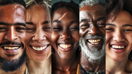individuals faces as they react to winning the lottery. Capture multiple winners from a diverse range of age, gender and ethnicity backgrounds, shock, expression, happy - obrazy, fototapety, plakaty