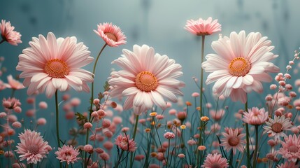 Beautiful, colorful chamomile daisy flowers. Floral composition - Powered by Adobe