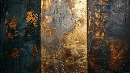 A fusion of gold foil textures and abstract artistry, sophisticated luxury backdrop