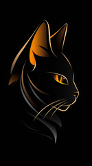 猫のシンプルなロゴ/Simple Logo of a cat/Generative AI