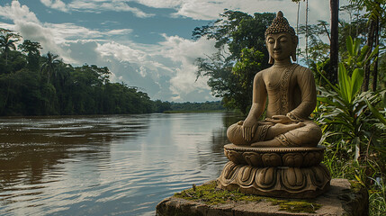Buddha na amazônia  - obrazy, fototapety, plakaty