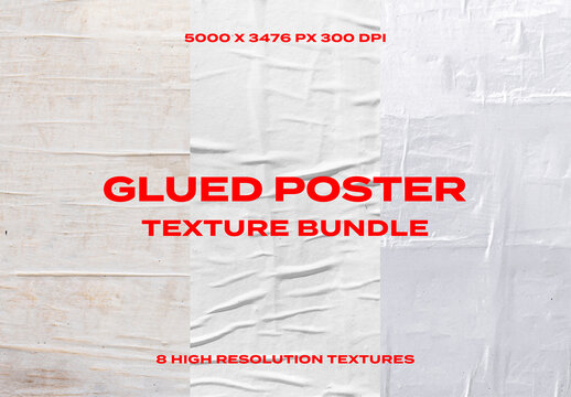 Glued Urban Poster Paper Street Overlay Texture Pack Bundle Effect Surface Mockup