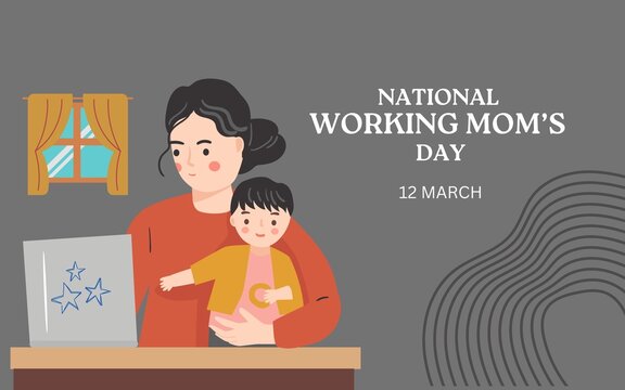 GREY NATIONAL WORKING MOM'S DAY TEMPLATE DESIGN 