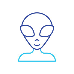 Dark and light blue Alien vector icon