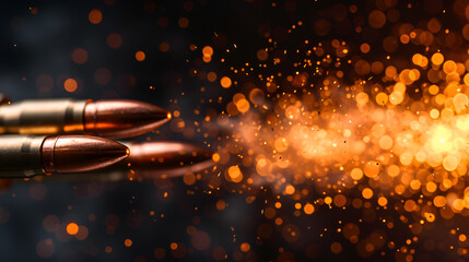 firing assault riffle shooting firepower bullets isolated on black background for special operations. generative ai - obrazy, fototapety, plakaty