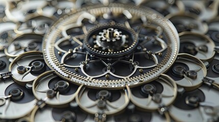Mechanical Mandalas: Assembled from machine parts, circular designs blend spirit with mechanics.