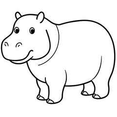 rhino cartoon isolated on white