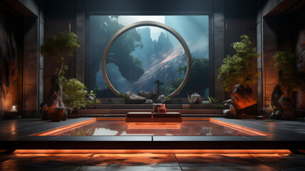 Exploring the Night Sky: Abstract Planet Landscapes and Nature's Blue World on the Computer Scree, generative AI