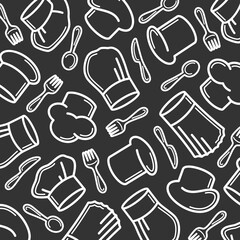 chef hats pattern, background set. Collection icon chef hats. Vector