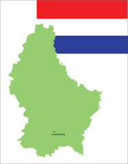 Luxembourg flag and  map vector illustration.