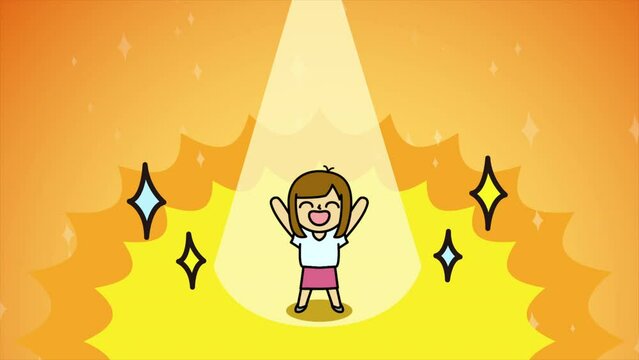 女性OLの歓喜と絶望のイメージカット4種セット（やったー・ガーン・文字なし）