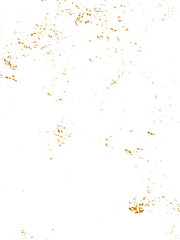 Abstract doted and confetti golden glitter and dust particles splatter on transparent background. Dust golden grunge background. Vector illustration.