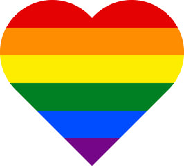 Rainbow LGBTQ+ Flag Heart Icon - 749339866
