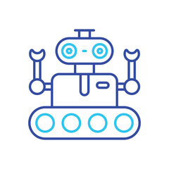 Dark and light blue Robot Rover vector icon