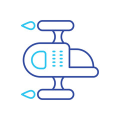 Dark and light blue Spaceship vector icon