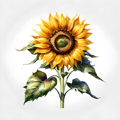 Vivid Sunflower Icons: A Kaleidoscope of Beautiful Colors.(Generative AI)