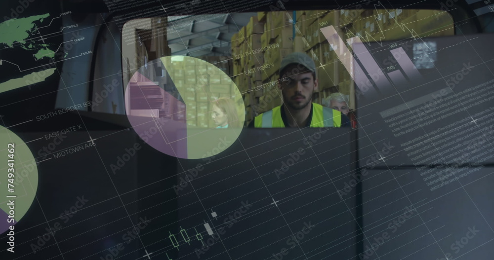 Poster image of data processing over man packing boxes into car
