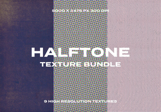 Halftone Photo Illustration Risograph Printer Grain Overlay Texture Pack Bundle Effect Surface