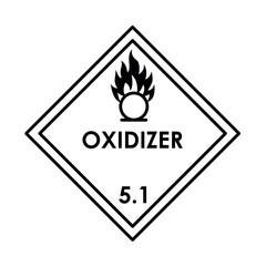 Oxidizer color element. Hazardous material vector icon.