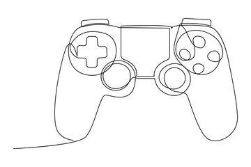 Continuous one line drawing of game stick. Joystick gaming controller. outline vector illustration. © MdOmar