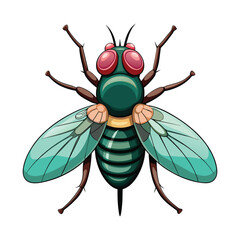 Fly Illustration on White Background