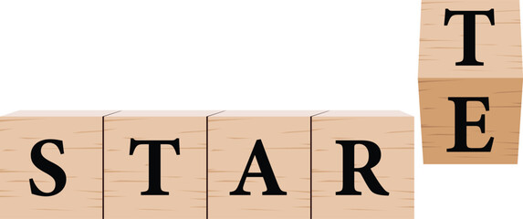 Start and Stare Wooden Cube